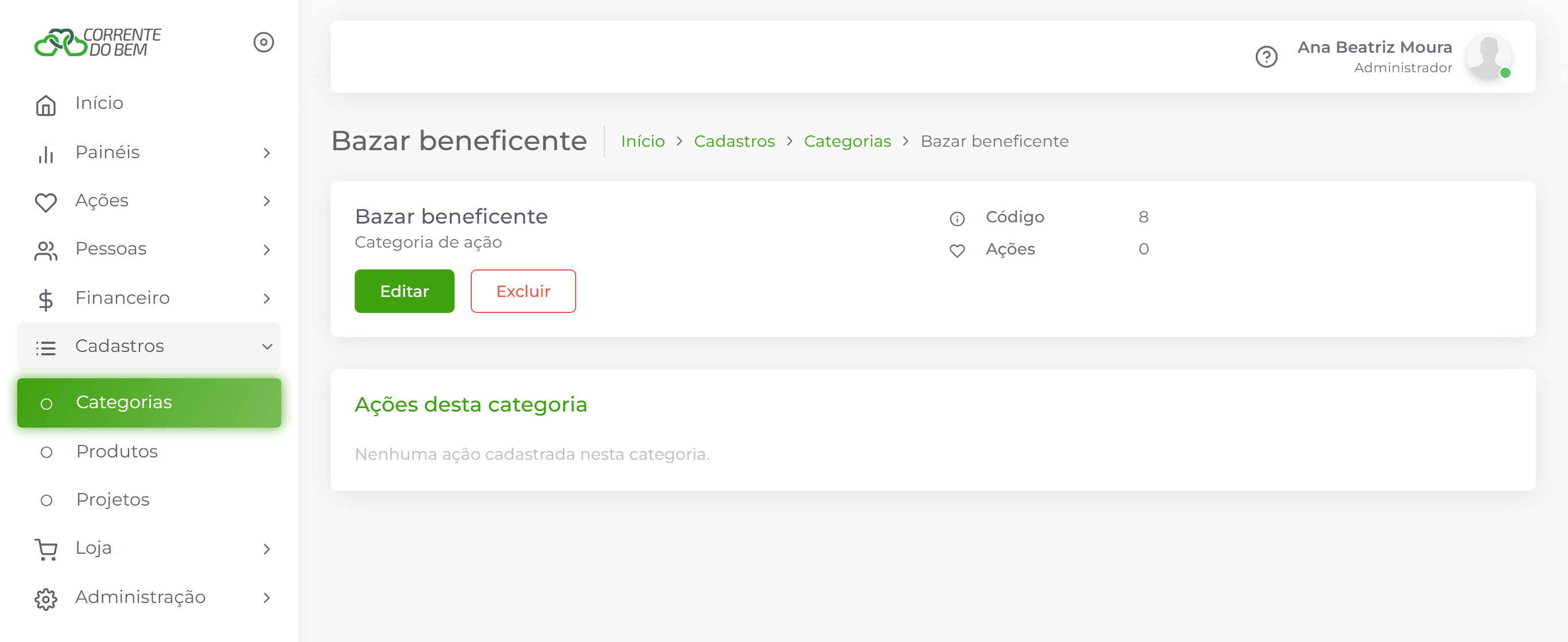 Categoria recém-criada.