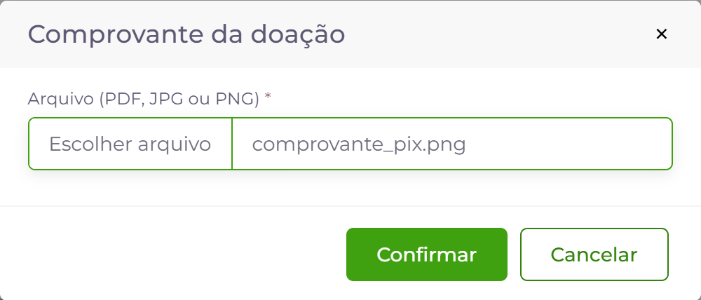 Comprovante escolhido.