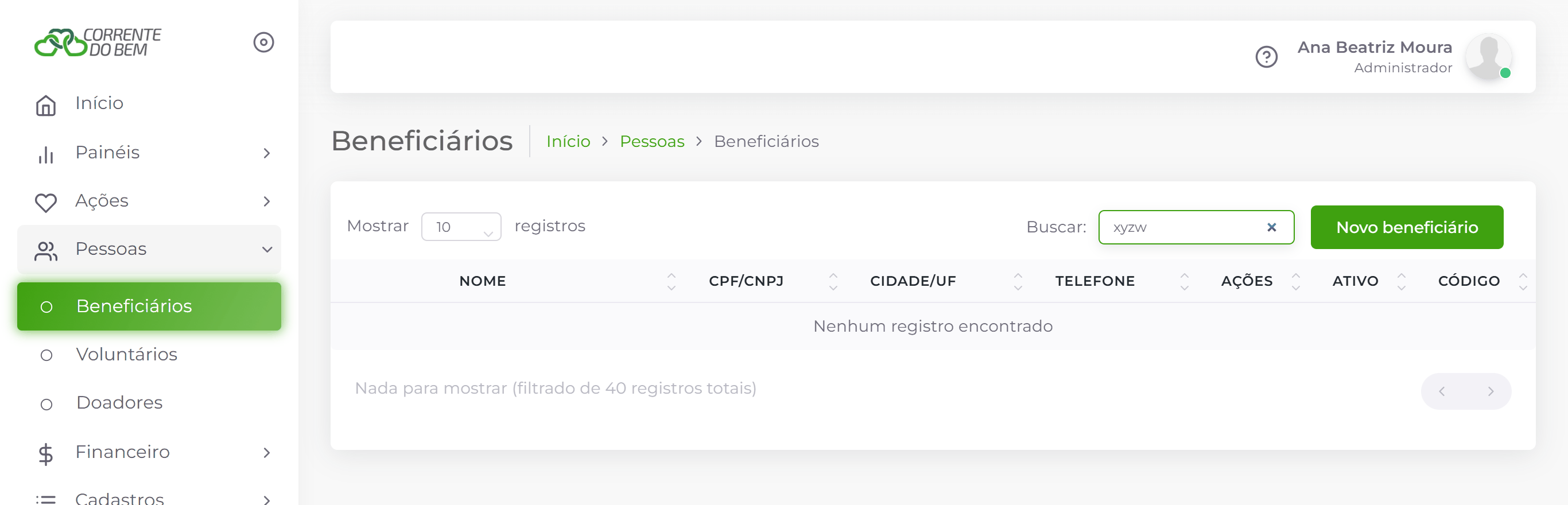Busca sem resultado.