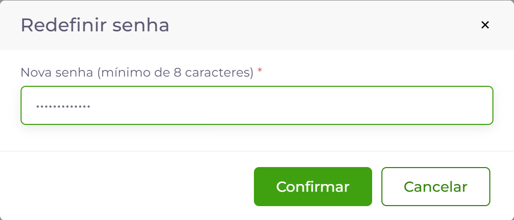 Nova senha.